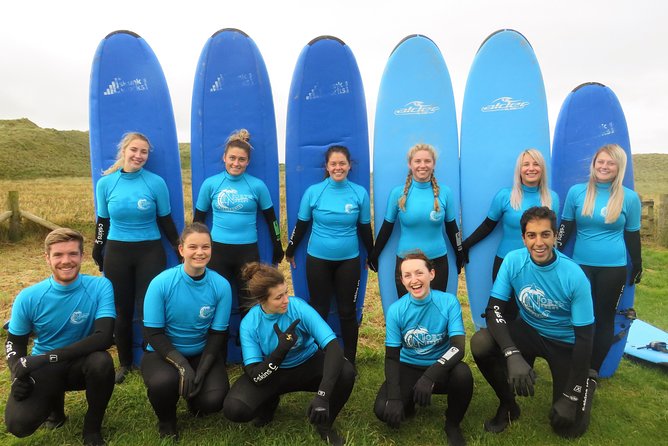 2 hour group lesson (3-16 people) - Getting kitted out in a cosy wetsuit