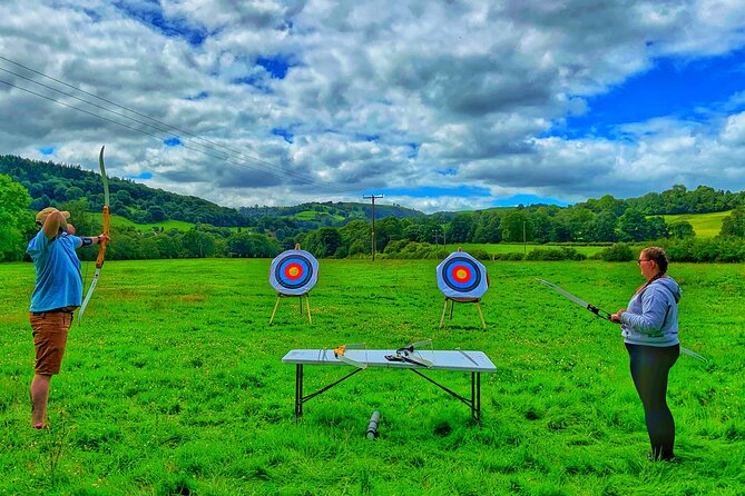 Archery & Axe Throwing in Llangollen - Taking on axe throwing in the same session