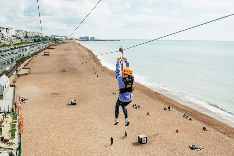 Brighton: Zip Wire Experience Ticket - Climbing the 32-meter tower on Madeira Drive