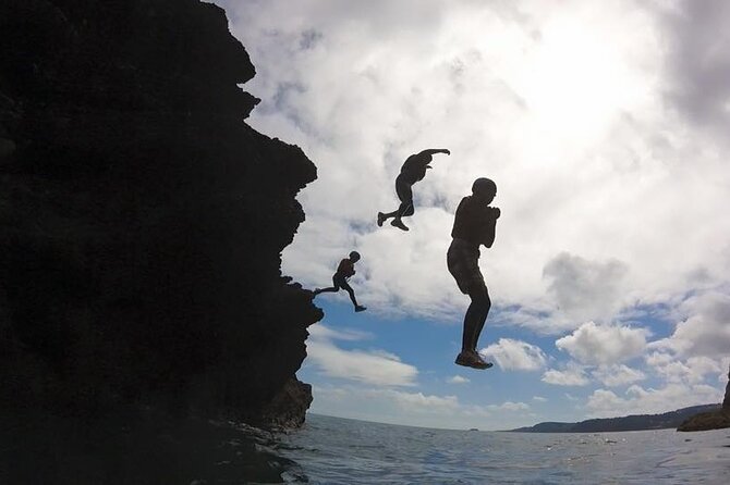 Coasteering Geopark Adventure In Torquay - Jumps that challenge you without forcing you