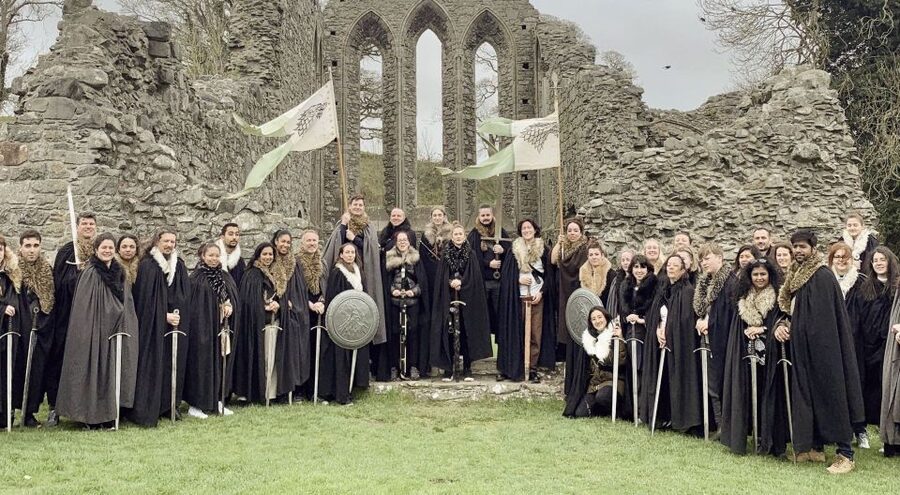 From Dublin: Game of Thrones Winterfell Locations Tour - Inch Abbey and the King in the North scene