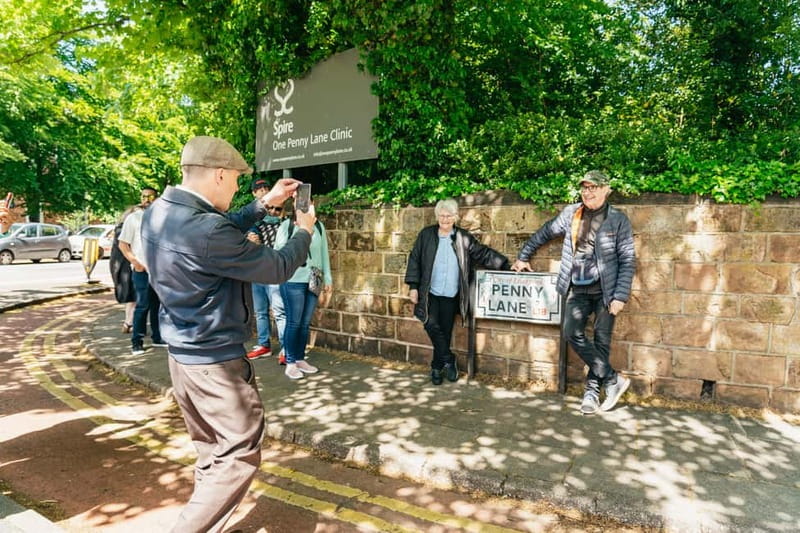 Liverpool: City & Beatles Tour with Live Guide & Live Music - Penny Lane, with time for the famous sign