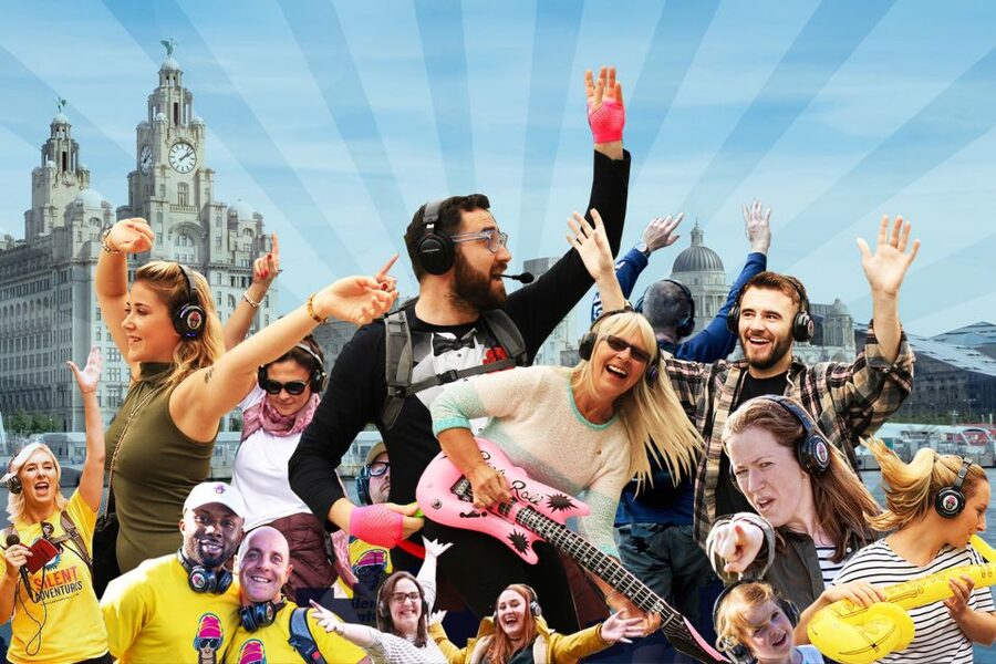 Liverpool: Silent Disco Adventure Tour - The music, singing, and light workout