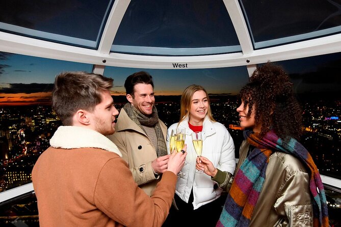 London Eye - Champagne Experience Ticket - Daytime Views, Cloudy Weather, and London After Dark