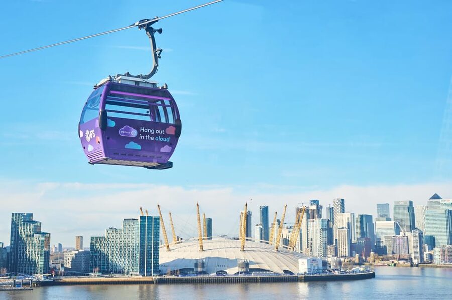 London: IFS Cloud Cable Car - Crossing the Thames between Greenwich Peninsula and the Royal Docks