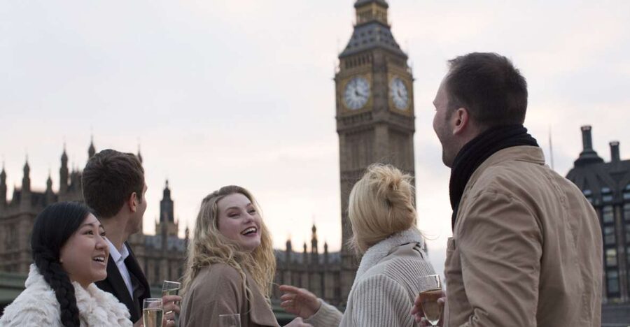 London: River Thames Evening Cruise with Bubbly and Canapés - London Eye, Westminster, and the changing light