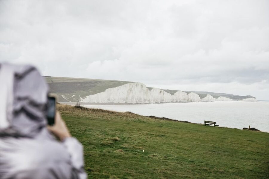 London: South Downs White Cliffs Day Trip with Train Tickets - Beachy Head and Birling Gap: cliffs in motion