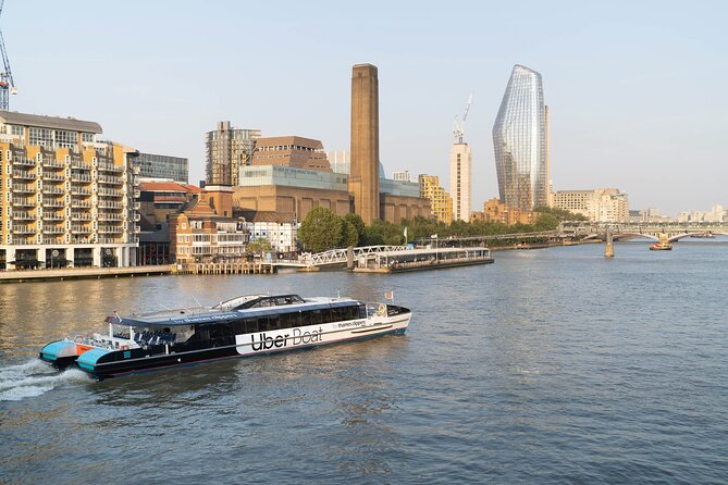 London: Uber Boat - Single Journey River Thames Cruise - Commentary and the limits of the sightseeing side