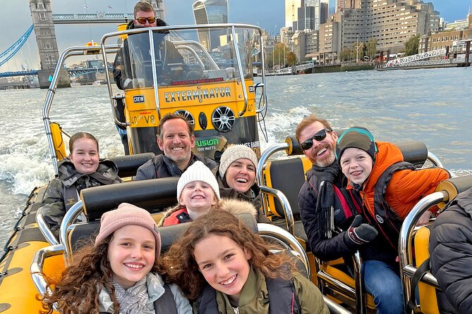 PRIVATE HIRE SPEEDBOAT 'THAMES BARRIER EXPERIENCE - 70 minutes from Embankment - Life jackets, ponchos, and the practical comfort factor