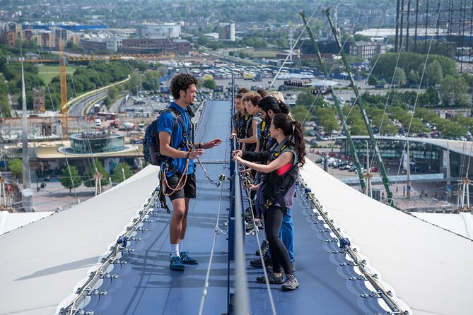 Up at The O2: Daytime Climb with Guided Tour with Panoramic Views - Getting fitted at Basecamp